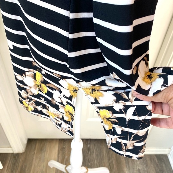 Susan Graver Floral Print Square Neck Long Sleeve Top Size XS - Picture 5 of 9